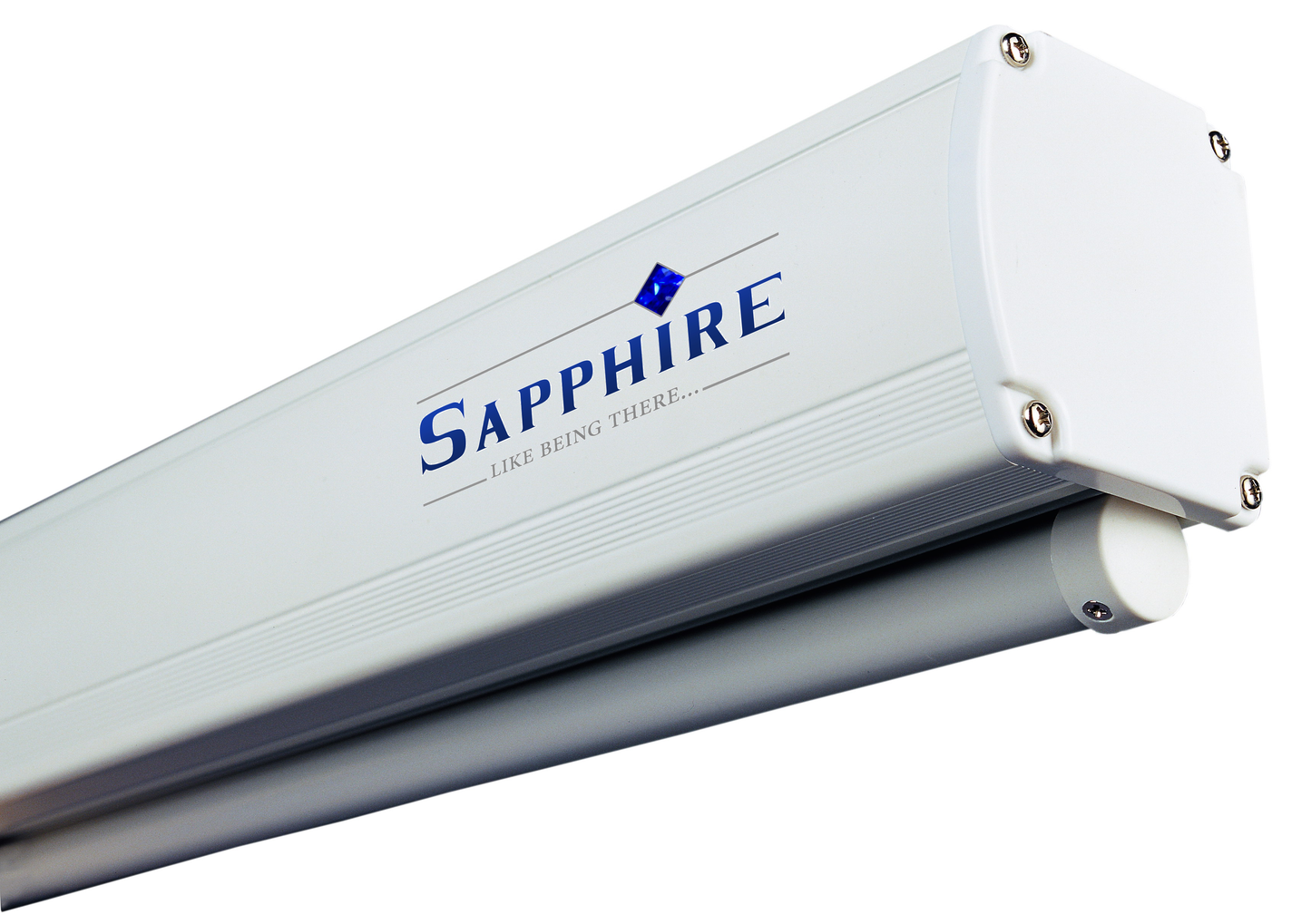 Sapphire Aluminium Slow Retraction Manual Screen 16:9 Format Viewing Area 1461mm x 822mm with channel fix brackets Approx Case Dimensions L 1636mm x H 93mm x D 79mm