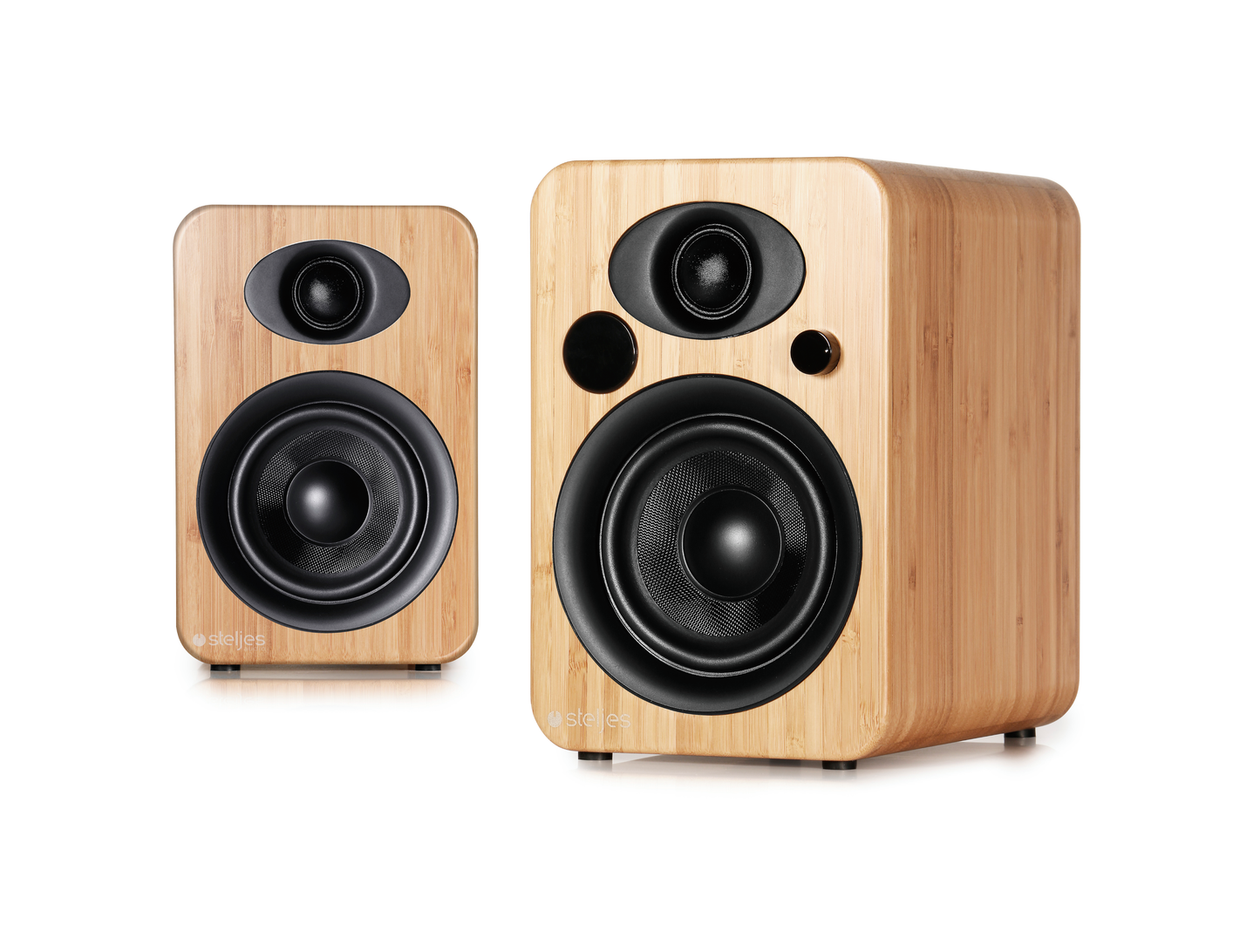 Steljes Audio NS3 Powered Loudspeakers in Bamboo