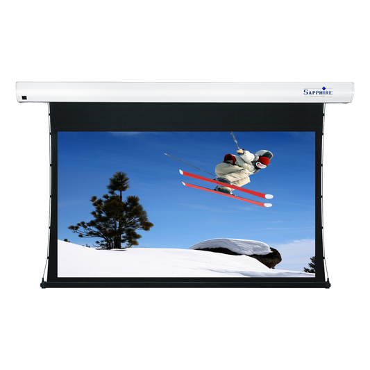 Sapphire Tab Tension Electric Screen Infra Red 16:9 Format Viewing Area 2037mm x 1145mm Approx Case Dimensions L 2490mm x H 145mm x D 137mm