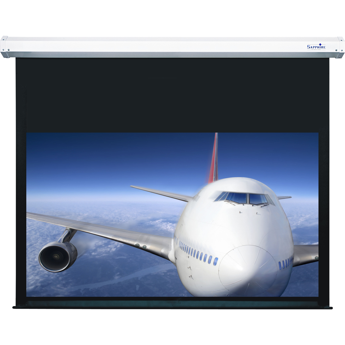 Sapphire Electric Radio Frequency Screen 16:9 Format Viewing Area 4878mm x 2739mm (not channel fix) Approx Case Dimensions L 5283mm x H 232mm x D 217mm