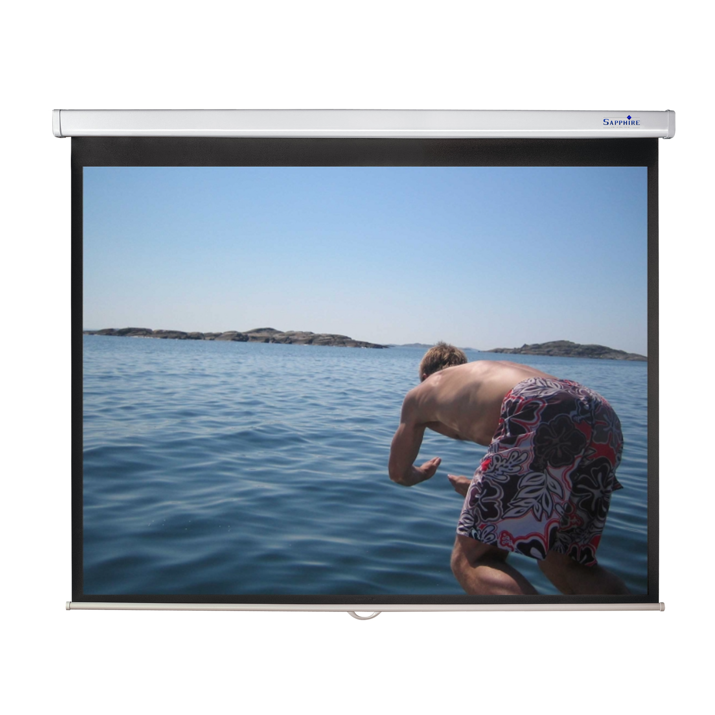 Sapphire Manual Screen 1:1 Format Viewing Area 1520mm x 1520mm not channel fix Approx Case Dimensions L 1690mm x H 89mm x D 87mm