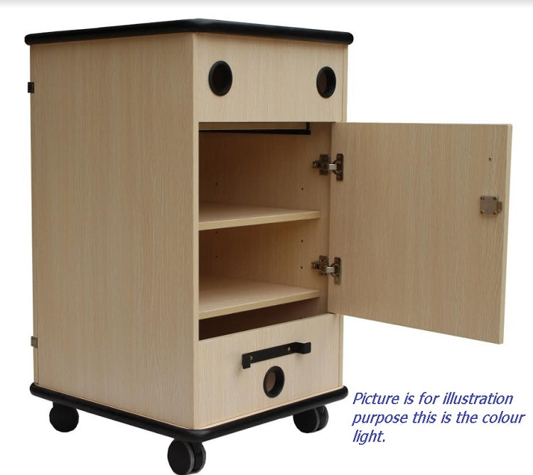 AV Cabinet with three shelves (dark) assembled