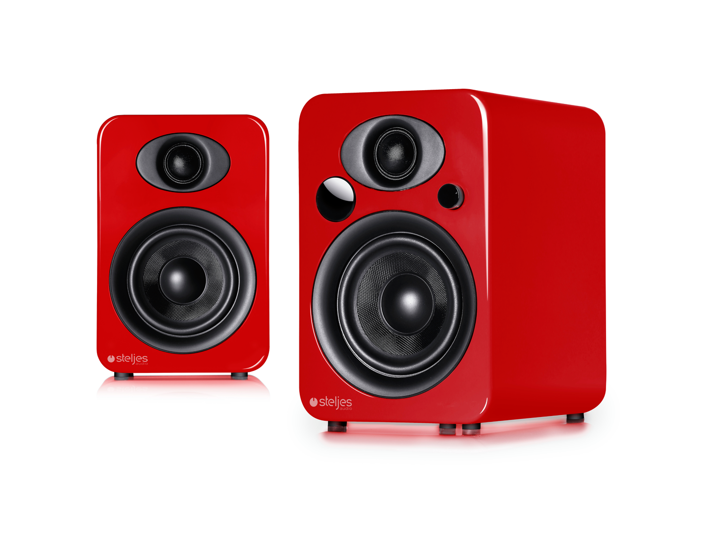 Steljes Audio NS3 Powered Loudspeakers in Vermilion Red