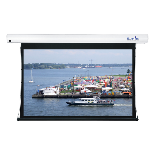 Sapphire Tab Tension Infra Red Electric Screen Viewing area 3985 x 2490mm Approx Case Dimensions L 4449 x H 145 x D 137mm 16:10