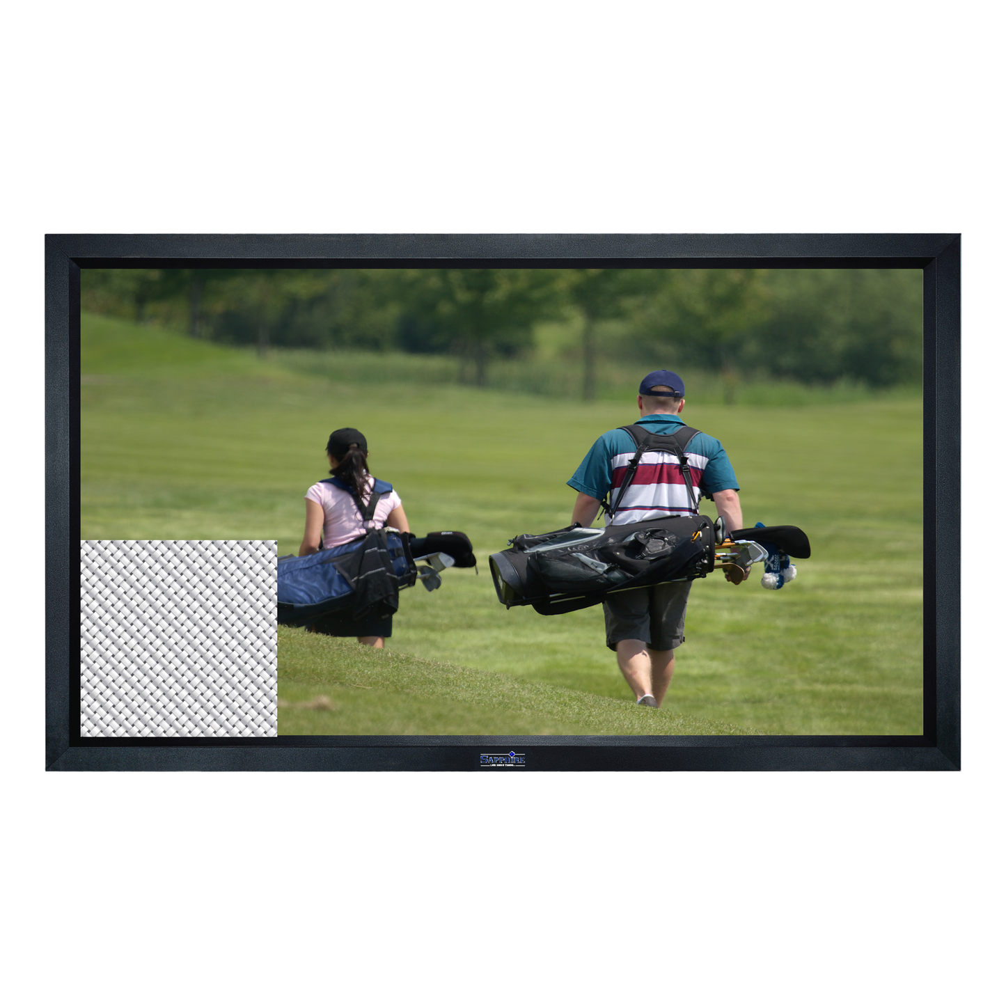 Acoustically Transparent  Sapphire Fixed Frame Front Projection Screen Viewing Area 2660mm x 1500mm 16:9 Format