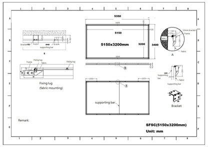Sapphire Festrahmen-Frontprojektionsleinwand 3984 mm x 2240 mm 16:9-Format