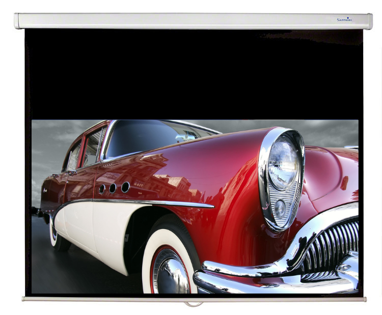 Sapphire Manual Screen 16:9 Format Viewing Area 2340mm x 1320mm not channel fix Approx Case Dimensions L 2554mm x H 79mm x D 78mm inc Brackets