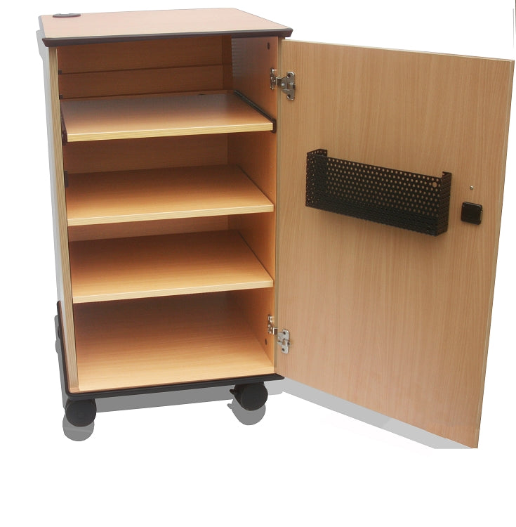 AV Cabinet with three shelves (dark) assembled